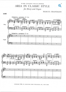GRANDJANY M. - Aria in Classic Style (harp and organ)